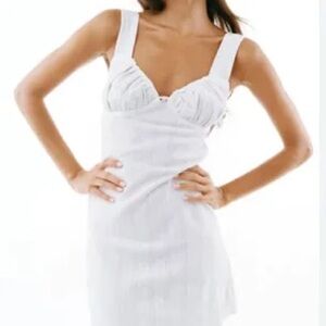 NWT with jean Cher dress white